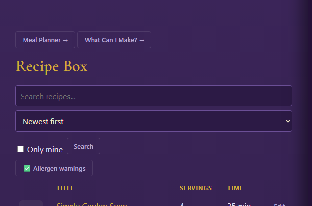 Recipe Box