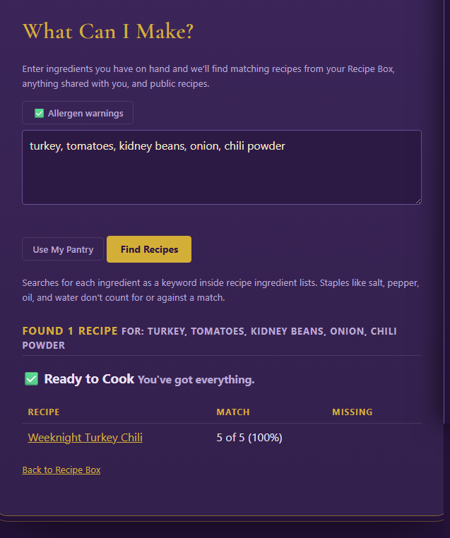 What Can I Make? — full screenshot